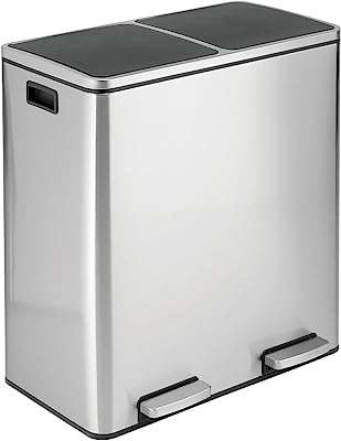 Mdesign métal acier 16 gallons 60 l grande poubelle à double compartiment. DIAYTAR COTE D'IVOIRE  est la boutique en ligne idéale pour les chasseurs de bonnes affaires. Explorez notre vaste choix de produits à prix discount, parmi lesquels l'électroménager, l'informatique, la mode et les gadgets, et économisez tout en vous faisant plaisir !
