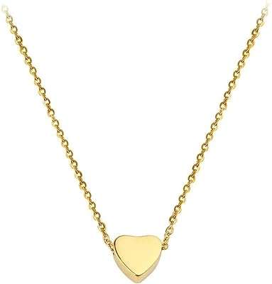 Collier pendentif simple en forme de cœur d'amour en or chaîne de saint valentin pour femmes. DIAYTAR COTE D'IVOIRE  - la source ultime de produits discount pour toutes vos envies. Parcourez notre gamme variée, allant de l'informatique à la mode et choisissez parmi une multitude de produits de qualité à des prix qui font sourire votre portefeuille.