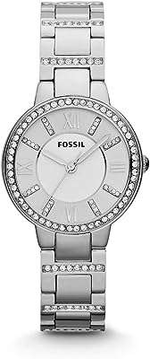 Montre à quartz fosil pour femme affichage analogique et bracelet en acier