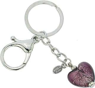 Porte clés coeur en verre de murano verre de venise violet argent. DIAYTAR COTE D'IVOIRE  - Votre source en ligne pour des produits discount de qualité. Explorez notre boutique en ligne et découvrez une large variété de produits, du petit électroménager aux gadgets les plus en vogue. Profitez de nos prix cassés et trouvez les meilleurs deals pour vos besoins quotidiens.