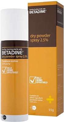 Spray poudre sèche betadine (55g). Ne cherchez plus, DIAYTAR COTE D'IVOIRE  est la boutique en ligne qu'il vous faut ! Explorez notre large assortiment de produits discount allant des articles pour la maison à l'électroménager, en passant par l'informatique, la mode et les gadgets. Profitez de notre plateforme conviviale pour trouver les meilleures affaires et économiser sans effort.