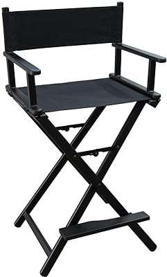 Chaise de maquillage director en aluminium léger noir