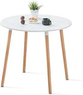Table à manger ronde de cuisine blanche 315 "table de salle moderne avec pieds en bois. Ne cherchez plus, DIAYTAR COTE D'IVOIRE  est là pour vous offrir des produits discount de qualité supérieure. Que vous ayez besoin d'appareils électroménagers performants, de vêtements tendance ou de gadgets innovants, notre boutique en ligne propose des offres exceptionnelles dans tous les domaines, tandis que votre portefeuille reste protégé.