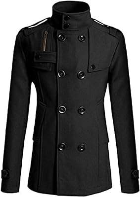 Manteau classique à double boutonnage en laine mélangée pour hommes caban. Bienvenue sur DIAYTAR COTE D'IVOIRE, votre source incontournable pour des achats malins en ligne. Explorez notre sélection diversifiée de produits discount, qui comprend tout, des indispensables quotidiens aux derniers gadgets technologiques. Profitez de nos prix imbattables et réalisez des économies dès aujourd'hui !