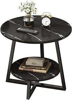 Table basse ronde double couche table d'appoint en faux marbre de chevet. DIAYTAR COTE D'IVOIRE, votre source incontournable de bonnes affaires en ligne ! Parcourez notre catalogue diversifié comprenant des produits discount, allant des éléments de décoration d'intérieur à l'électroménager, en passant par l'informatique, la mode et les gadgets abordables.
