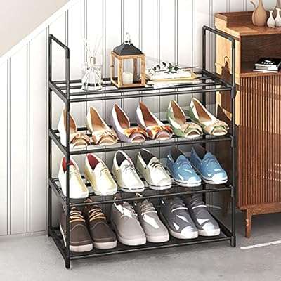 Étagère à chaussures nbest 4 niveaux organisateur de rangement en acier. DIAYTAR COTE D'IVOIRE  - La destination en ligne pour les chasseurs de bonnes affaires ! Parcourez notre sélection incroyable de produits discount, comprenant tout, des appareils ménagers aux gadgets dernier cri. Faites des économies sans sacrifier la qualité avec DIAYTAR COTE D'IVOIRE .