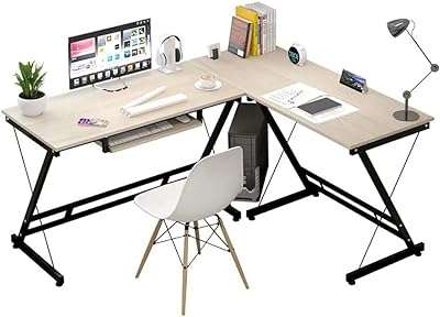 Bureau d'ordinateur en forme de l bureau d'angle table avec grand support pour écran. DIAYTAR COTE D'IVOIRE  - optimisez votre budget sans sacrifier la qualité ! Découvrez notre sélection discount allant des articles de mode aux équipements électroménagers, pour des économies garanties.