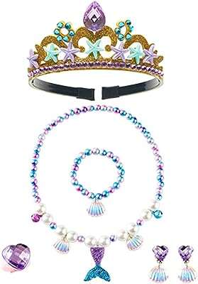 Bijoux sirène collier bracelet boucles d'oreilles bague cadeau d'anniversaire bijoux pour enfants. DIAYTAR COTE D'IVOIRE  - la source ultime de produits discount pour toutes vos envies. Parcourez notre gamme variée, allant de l'informatique à la mode et choisissez parmi une multitude de produits de qualité à des prix qui font sourire votre portefeuille.
