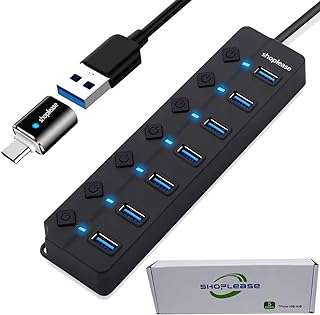 Hub usb 3.0 à 7 ports avec interrupteurs d'alimentation et lumières. DIAYTAR COTE D'IVOIRE  - votre destination pour des produits de qualité à prix réduits. Parcourez notre boutique en ligne pour trouver des offres exceptionnelles sur des articles de maison, d'électroménager, de mode et de gadgets, et économisez tout en enchérissant votre style de vie.
