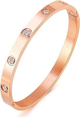 Bracelet d'amour avec pierres de zircone cubiques en acier inoxydable  . À la recherche d'idées cadeaux originales et abordables ? Parcourez notre sélection de gadgets à prix discount sur DIAYTAR COTE D'IVOIRE  et faites plaisir à vos proches sans vous ruiner. Des gadgets high-tech aux objets insolites, notre boutique en ligne saura vous surprendre.