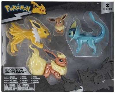 Pokemon ensemble multi figurines select evolution de figurines d'action (eeve joulton vaporeon et flarinon). Découvrez DIAYTAR COTE D'IVOIRE, votre source incontournable de bons plans discount en ligne. Trouvez tout ce dont vous avez besoin, des produits de maison essentiels aux gadgets high-tech, le tout à des prix imbattables. Faites des économies tout en vous offrant de la qualité grâce à notre sélection variée et attrayante.