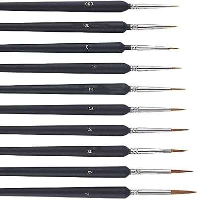 Ensemble de 10 mini pinceaux à peinture pointe fine avec poignée. DIAYTAR COTE D'IVOIRE  : la référence en matière d'achats discount en ligne ! Découvrez notre large sélection de produits à des prix imbattables, de la maison à l'électroménager, en passant par l'informatique et la mode. Grâce à nos offres exclusives, faites-vous plaisir sans vous ruiner et profitez d'une qualité inégalée !