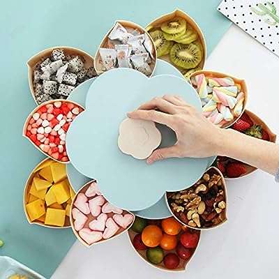 Ensemble de plateaux de service amateur assiette à double pétale bols divisés récipient bonbons et noix