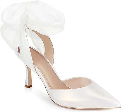 Sandales de mariée à talons aiguilles et lacets avec nœud en satin pour femmes. DIAYTAR COTE D'IVOIRE  - Votre source incontournable de produits discount pour la maison, l'électroménager, l'informatique, la mode et les gadgets. Nous sommes fiers de vous offrir une sélection variée à des prix exceptionnels. Parcourez notre boutique en ligne dès maintenant et trouvez les meilleures affaires!