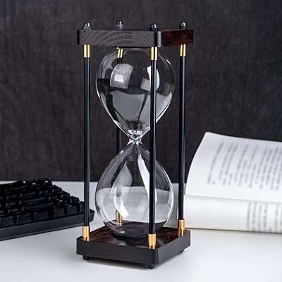 Sablier minuterie de 60 minutes horloge silencieuse en bois vintage pour hommes et femmes