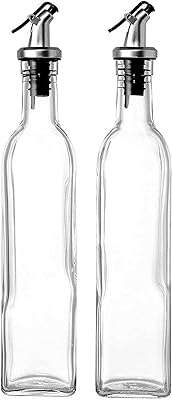 Ensemble de bouteilles distributrices d'huile d'olive en verre italien de cuisine avec bec. DIAYTAR COTE D'IVOIRE  - Votre destination en ligne pour des affaires incroyables. Rendez-vous sur notre site et découvrez un choix sensationnel de produits discount, qu'il s'agisse de l'électroménager indispensable, de l'informatique à la pointe ou des dernières tendances en matière de mode.