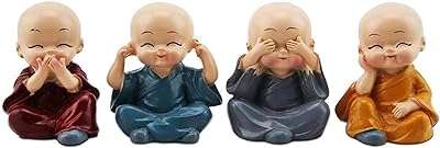 Noje ensemble de 4 statues miniatures de moine de bouddha en résine pièce d'exposition pour étagère. DIAYTAR COTE D'IVOIRE  est votre guichet unique pour des produits discount de haute qualité. Parcourez notre large sélection d'articles, allant des appareils électroménagers essentiels aux produits informatiques, en passant par les accessoires mode et les gadgets dernier cri, tout en profitant de prix imbattables.