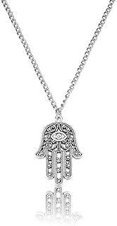 Collier chaîne pendentif hamsa fatima main goutte collier mauvais œil bijoux de mode pour femmes