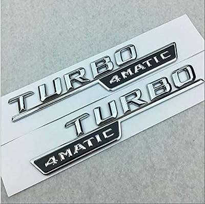 1 paire d'emblèmes de lettres de garde boue chromés turbo 4matic pour mercedes. DIAYTAR COTE D'IVOIRE  : la référence en matière d'achats discount en ligne ! Découvrez notre large sélection de produits à des prix imbattables, de la maison à l'électroménager, en passant par l'informatique et la mode. Grâce à nos offres exclusives, faites-vous plaisir sans vous ruiner et profitez d'une qualité inégalée !