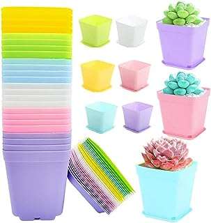 Goodrn pot de plantes en plastique coloré pots carrés avec soucoupes mini fleurs pour semis. Faites un bond dans le monde des bonnes affaires avec DIAYTAR COTE D'IVOIRE  ! Découvrez notre boutique en ligne généraliste où vous trouverez tout ce dont vous avez besoin, de la maison à l'électroménager, de l'informatique à la mode, et même les derniers gadgets. Ne sacrifiez pas votre budget pour vous faire plaisir, optez pour nos produits discount de qualité.