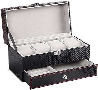 Boîte à montres double couche avec 4 compartiments et tiroir bijoux pour le rangement. Trouvez les meilleurs bons plans chez DIAYTAR COTE D'IVOIRE, le go-to store en ligne pour tous vos besoins discount. Explorez notre large gamme de produits, des vêtements à la mode aux gadgets high-tech, et profitez de prix imbattables sans sacrifier la qualité !