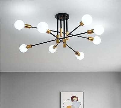 Lustre spoutnik moderne réglable plafonnier industriel noir et or pour cuisine. Rejoignez DIAYTAR COTE D'IVOIRE, votre compagnon de shopping à prix malin ! Explorez notre boutique en ligne et découvrez un éventail de produits discount, des articles essentiels pour la maison aux appareils électroménagers, en passant par l'informatique, la mode tendance et les gadgets à petit prix.