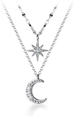 Colliers chaîne en argent sterling 925 avec pendentif lune et étoile pour adolescentes. DIAYTAR COTE D'IVOIRE  - Votre fournisseur en ligne pour des produits de qualité à des prix discount. Explorez notre boutique en ligne pour trouver des offres incroyables sur des articles allant des accessoires de mode aux appareils électroniques, en passant par les produits de jardinage et les jouets pour enfants.