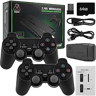 Console de jeu rétro avec deux contrôleurs sans fil clé vidéo. DIAYTAR COTE D'IVOIRE  - le paradis du shopping à prix cassé ! Parcourez notre catalogue en ligne et découvrez une multitude de produits à prix discount, allant des articles de la maison aux gadgets high-tech les plus branchés. Profitez de taux de remise incroyables sur tous vos achats.