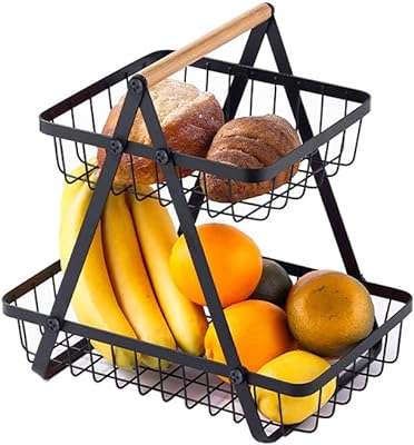 Oritie corbeille à fruits 2 niveaux support et légumes pour comptoir de cuisine. DIAYTAR COTE D'IVOIRE  - le paradis du shopping à prix cassé ! Parcourez notre catalogue en ligne et découvrez une multitude de produits à prix discount, allant des articles de la maison aux gadgets high-tech les plus branchés. Profitez de taux de remise incroyables sur tous vos achats.