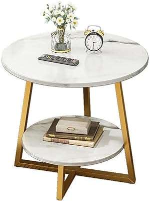 Table d'appoint ronde double couche imitation marbre table basse de chevet pour salon. Explorez DIAYTAR COTE D'IVOIRE, la boutique en ligne généraliste idéale pour les amateurs de bonnes affaires. Que vous soyez à la recherche d'appareils électroménagers, de produits informatiques ou de vêtements à la mode, notre sélection variée et notre politique de prix discount vous combleront.