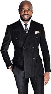 Costumes rayés pour hommes à double boutonnage deux pièces slim fit. DIAYTAR COTE D'IVOIRE, votre destination shopping idéale pour des produits discount de qualité. Explorez notre catalogue en ligne et trouvez tout ce dont vous avez besoin pour votre maison, de l'électroménager à la mode en passant par les gadgets innovants. Grâce à nos prix avantageux, économisez sans compromis sur la satisfaction de vos achats.