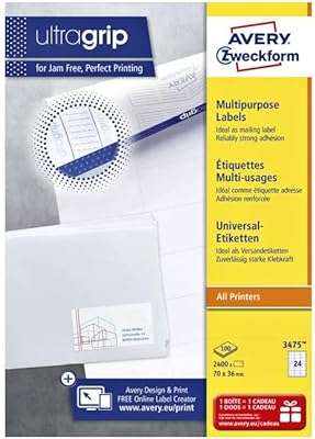 Affiches avery zwickform 70 x 25 mm tête et pied de lit. Cherchez-vous des produits de qualité à des prix abordables ? Ne cherchez plus ! DIAYTAR COTE D'IVOIRE  propose une sélection diversifiée de produits discount allant des articles ménagers aux produits high-tech, le tout à des prix défiant toute concurrence. N'attendez plus pour faire votre shopping malin.