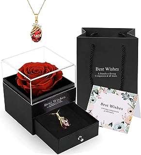 Cadeaux pour femmes rose éternelle avec collier fleur préservée bijoux cadeaux. DIAYTAR COTE D'IVOIRE  : votre boutique en ligne discount préférée ! Faites des économies sur des articles essentiels pour votre vie quotidienne, de l'électroménager à l'informatique en passant par la mode et les gadgets. Ne cherchez plus, les meilleurs prix sont chez nous !