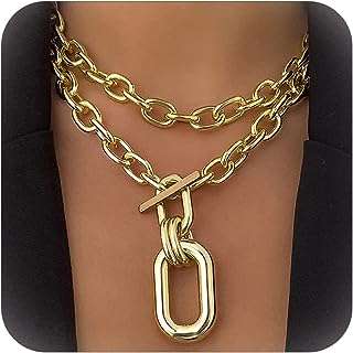Collier épais en couches pour femmes chaîne à maillons cubains en or avec mousqueton. Rejoignez DIAYTAR COTE D'IVOIRE, votre boutique en ligne pour des articles discount de qualité. Des essentiels de la maison aux dernières tendances en matière de mode et de gadgets high-tech, nous proposons une sélection variée à des prix compétitifs. Faites des bonnes affaires dès maintenant et profitez d'un shopping en ligne facile et pratique.