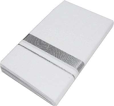 Dhoti vesthti lungi cotton (blanc et argent   taille libre) argent. À la recherche de bons plans ? DIAYTAR COTE D'IVOIRE  est là pour vous ! Explorez notre sélection discount de produits pour la maison, l'électroménager et l'informatique, ainsi que des vêtements à la mode et des gadgets abordables. Des économies garanties sur tous vos achats en ligne !