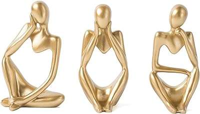 Gold home decor statue de penseur d'art abstrait ensemble de 3. Ne cherchez plus, DIAYTAR COTE D'IVOIRE  est la boutique en ligne qu'il vous faut ! Explorez notre large assortiment de produits discount allant des articles pour la maison à l'électroménager, en passant par l'informatique, la mode et les gadgets. Profitez de notre plateforme conviviale pour trouver les meilleures affaires et économiser sans effort.