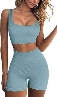 Ensemble d'entraînement 2 pièces côtelé sans couture pour femme short de yoga. DIAYTAR COTE D'IVOIRE  - la destination ultime pour des achats en ligne pratiques et économiques. Découvrez notre large éventail de produits discount, allant des appareils ménagers aux technologies de pointe, en passant par la mode tendance, et profitez de nos offres imbattables pour réaliser des économies substantielles.
