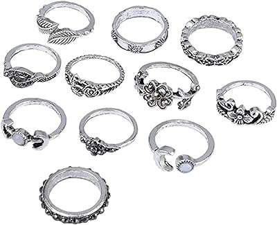 Ensemble de 11 bagues bohème classiques pour femme (argent). DIAYTAR COTE D'IVOIRE, votre destination shopping idéale pour des produits discount de qualité. Explorez notre catalogue en ligne et trouvez tout ce dont vous avez besoin pour votre maison, de l'électroménager à la mode en passant par les gadgets innovants. Grâce à nos prix avantageux, économisez sans compromis sur la satisfaction de vos achats.