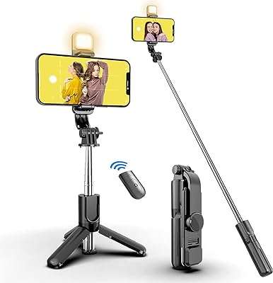 Trépied selfie extensible avec télécommande sans fil et lumière d'appoint taille. Optez pour des achats malins avec DIAYTAR COTE D'IVOIRE, la boutique en ligne généraliste qui met à votre disposition une pléthore de produits discount. Décorez votre maison, équipez votre cuisine avec des électroménagers modernes, trouvez le dernier ordinateur portable ou mettez à jour votre garde-robe avec nos articles de mode à prix abordables. Découvrez un monde de bonnes affaires, à portée de clic !