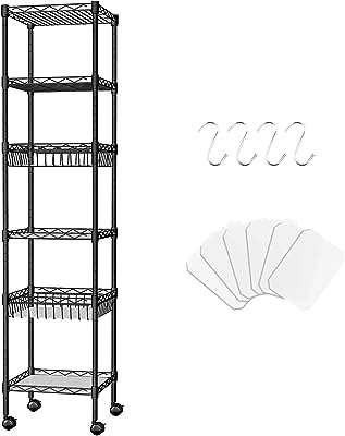 Étagère en fil métallique à 6 niveaux étagères en métal sur pied esseonn de rangement. DIAYTAR COTE D'IVOIRE  est votre complice pour des achats malins. Explorez notre boutique en ligne et dénichez des affaires incroyables sur une gamme variée de produits, allant de l'informatique à la maison en passant par la mode. Optez pour des produits de qualité à prix discount, sans compromis.