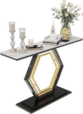 Table console en marbre wise4 : 120 x 30 cm table. DIAYTAR COTE D'IVOIRE  est la boutique en ligne idéale pour les chasseurs de bonnes affaires. Explorez notre vaste choix de produits à prix discount, parmi lesquels l'électroménager, l'informatique, la mode et les gadgets, et économisez tout en vous faisant plaisir !