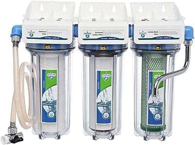 National système de filtration d'eau à triple filtre avec accessoires. DIAYTAR COTE D'IVOIRE, votre boutique en ligne de confiance pour tous vos besoins en produits discount. Parcourez notre sélection minutieusement choisie pour trouver des articles de qualité pour la maison, l'électroménager, l'informatique, la mode et les gadgets, le tout à des prix avantageux. Simplifiez vos achats en ligne avec DIAYTAR COTE D'IVOIRE  et réalisez des économies dès maintenant.