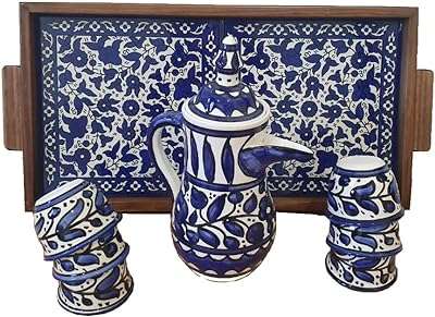 Ensemble de 6 tasses à café arabes en céramique avec plateau cadre en bois et cafetière dallah. Trouvez tout ce dont vous avez besoin à des prix incroyables sur DIAYTAR COTE D'IVOIRE  ! Notre large gamme de produits discount comprend des articles pour la maison, de l'électroménager à l'informatique en passant par la mode et les gadgets de pointe. Explorez nos offres variées et redécorez votre espace avec style, équipez-vous des dernières technologies, ou mettez à jour votre garde-robe sans vous ruiner. Profitez de la commodité de nos achats en ligne avec des options de livraison rapides et fiables !