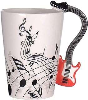 Tasse à motif d'échelle musicale en céramique avec poignée de guitare et de violon. DIAYTAR COTE D'IVOIRE  - la source ultime de produits discount pour toutes vos envies. Parcourez notre gamme variée, allant de l'informatique à la mode et choisissez parmi une multitude de produits de qualité à des prix qui font sourire votre portefeuille.