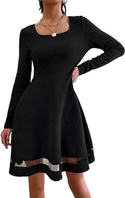 Robe trapèze en maille contrastée à manches longues et col carré pour femme. Vous cherchez des bonnes affaires en ligne ? Rendez-vous sur DIAYTAR COTE D'IVOIRE, votre destination idéale pour des produits discount dans tous les secteurs. Trouvez des offres incroyables sur des produits essentiels tels que l'électroménager, l'informatique et la mode. Économisez tout en faisant des achats intelligents chez nous.