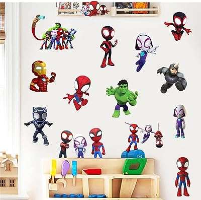 Sticker mural autocollant spiderman et ses amis en pvc décoration de chambre. Lancez-vous dans une aventure shopping sans fin avec DIAYTAR COTE D'IVOIRE  ! Notre boutique en ligne générale vous propose une multitude de produits discount, allant de l'électroménager de pointe à la mode la plus en vogue. Faites de bonnes affaires et profitez d'une qualité supérieure à des prix défiant toute concurrence.