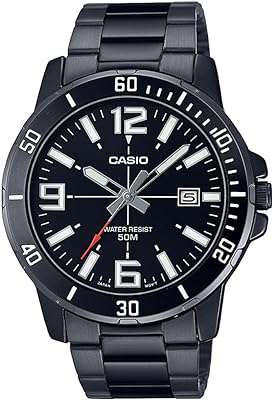 Montre analogique pour homme avec cadran noir et bracelet en acier. Rencontrez les bonnes affaires chez DIAYTAR COTE D'IVOIRE  – votre destination en ligne pour des produits discount pour tous les aspects de votre vie. Découvrez notre sélection variée d'articles pour la maison, allant des appareils électroménagers indispensables aux éléments décoratifs élégants. Restez connecté avec notre gamme d'appareils informatiques à prix imbattables, et ravivez votre style avec des vêtements et accessoires tendance à petit prix. Faites des économies tout en obtenant la qualité que vous méritez !