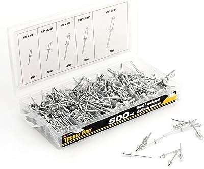 Tradepro 836341 assortiment de rivets en aluminium 500 pièces assortis. DIAYTAR COTE D'IVOIRE  - Votre fournisseur en ligne pour des produits de qualité à des prix discount. Explorez notre boutique en ligne pour trouver des offres incroyables sur des articles allant des accessoires de mode aux appareils électroniques, en passant par les produits de jardinage et les jouets pour enfants.