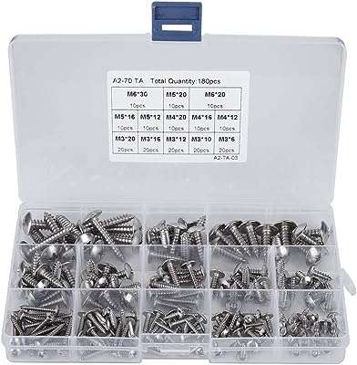Kit d'assortiment de vis autotaraudeuses à tête ronde en acier inoxydable. DIAYTAR COTE D'IVOIRE, votre destination en ligne pour des achats économiques et malins. Avec notre sélection discount de produits pour la maison, l'électroménager, l'informatique, la mode et les gadgets, vous ne trouverez pas de meilleur endroit pour réaliser des économies sans compromettre la qualité. Parcourez notre site dès maintenant et découvrez des prix imbattables.