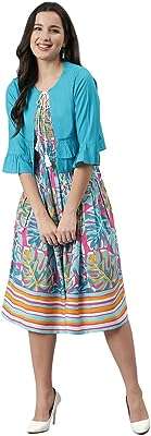 Robe évasée mi longue en coton pour femmes longueur aux genoux imprimé floral une pièce. DIAYTAR COTE D'IVOIRE  vous ouvre les portes d'un univers de bonnes affaires. Découvrez notre large gamme de produits discount, allant des indispensables de la maison aux dernières tendances mode, en passant par les gadgets innovants. Profitez d'offres exceptionnelles et de prix imbattables pour des achats malins et éclairés.